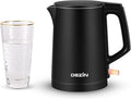Dezin Electric Kettle, 0.8L Small Electric Kettle with Double Wall Construction, 304 Stainless Steel Electric Tea Kettle for Business Trip, Portable Travel Kettle with Auto Shut-Off (Without Cup)