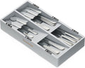 SpaceAid Bamboo Silverware Drawer Organizer with Labels, Kitchen Utensil Tray Holder Organizer for Flatware, Cutlery, Spoon and Knives Drawer Storage Organization (Gray, 6 Slots)