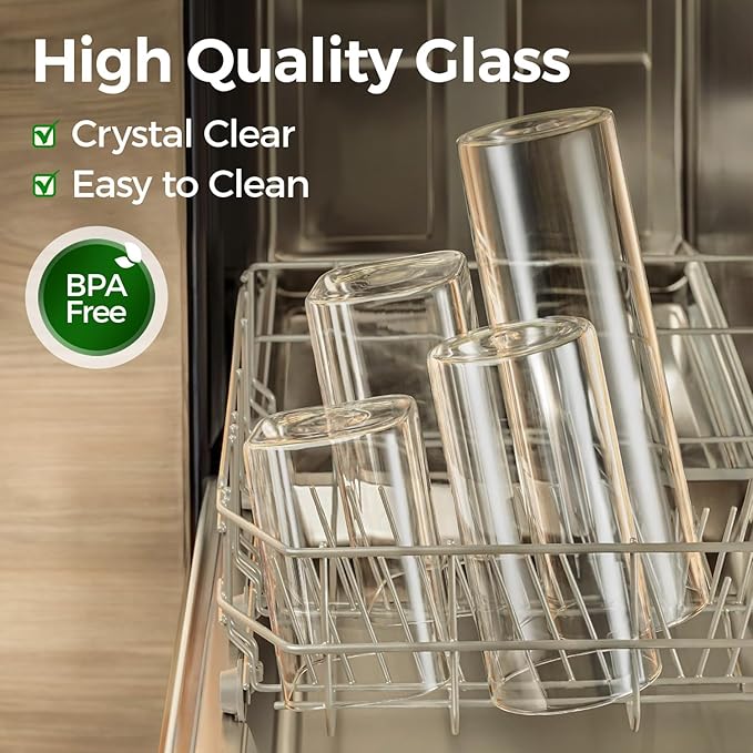 ComSaf Airtight Glass Storage Canister with Wood Lid (1.6 Qt), Clear Food Storage Container Jar with Sealing Lids for Oat Pasta Flour Cereal Rice Sugar Tea Coffee Beans, Set of 3 Square Cookie Jar
