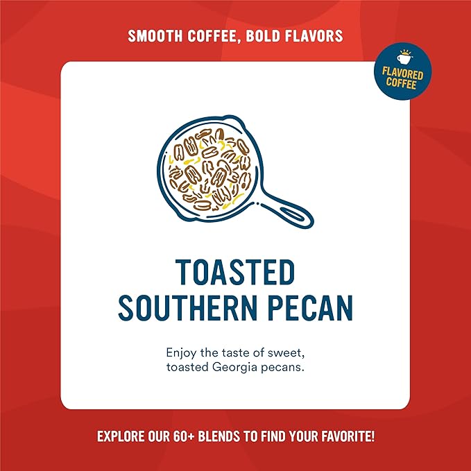 Cameron's Coffee Roasted Whole Bean Coffee, Flavored, Toasted Southern Pecan, 32 Ounce