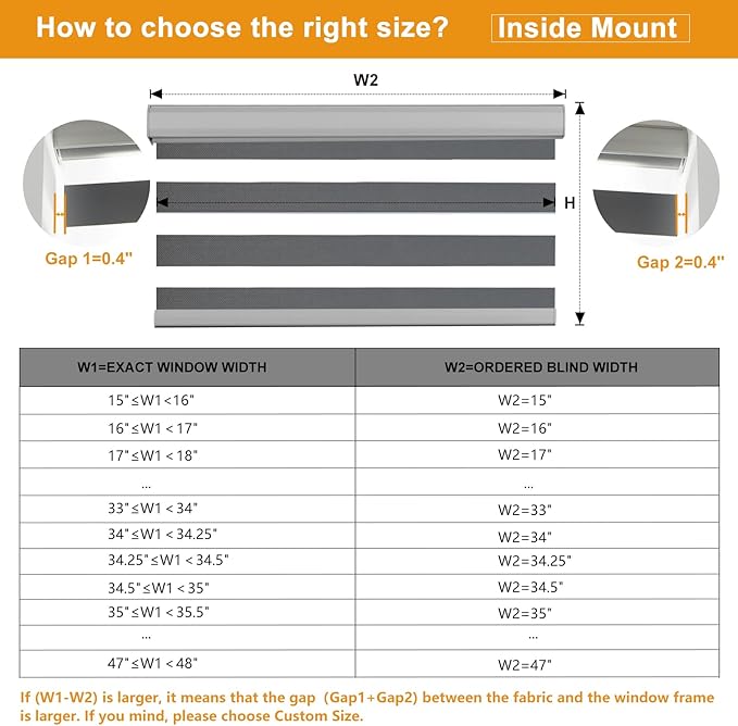 Persilux Cordless Zebra Blinds for Indoor Windows, Free-Stop Zebra Blinds Cordless, Light Filtering Sheer Shades Dual Layer for Day and Night, Zebra Roller Shades for Home (34.5" W X 47" H, Grey)