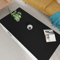 Leather Table Cover,1.8mm Thick,24x48 Inch Desk Cover,Large Desk Mat,Table Protector,Table Cover Protector,Table Top Protector,Desk Cover Protector(Black+Gray,24x48)