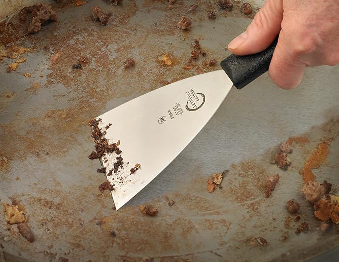 Mercer Culinary Millennia Grill Scraper, 4 Inch x 4-1/2 Inch Blade, Black Handle