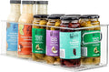 Plastic Food Storage Clear Container Bin with Handles for Organizing Kitchen, Pantry, Fridge, Freezer, Pantry,Bathroom. 16"x6"x5"