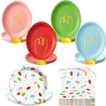 OuMuaMua 150Pcs Christmas Paper Plates and Napkins Set Disposable, Heavy Duty Christmas Light Bulb Design Party Supplies Serve 50, Fancy Disposable Dinnerware Set for Holiday Home Xmas Party Decor