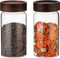 Glass Coffee Jars with Top Screw Lid Round Food Storage Canister Clear Glass Jar for Pantry Sugar Tea Coffee Bean Spice Nuts Cookies Bath Salts (2×550ml(18oz))