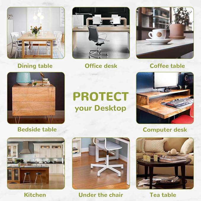 60 x 84 Inch Clear Table Cover Protector, Clear Table Protector for Dining Room Table, 1.5mm Plastic Table Cover, Waterproof Table Pad for Kitchen, Office