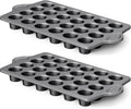 HONGBAKE mini muffin pan nonstick 24, Cupcake Tin for Baking, Commercial Small Cup Cake Tray for Cheesecake, 1.8dia, Heavy-duty, Gray