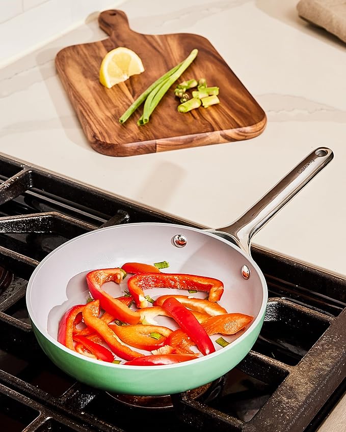 Caraway Fry Pan Duo Perracotta - Non-Toxic Ceramic Cookware Set 2 Piece