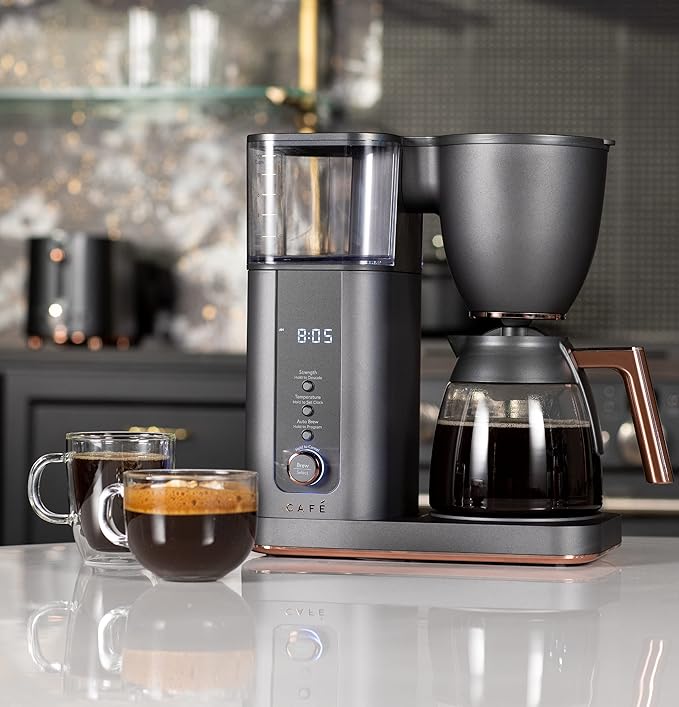 Café Specialty Drip Coffee Maker | 10-Cup Glass Carafe | WiFi Enabled Voice-to-Brew Technology | Smart Home Kitchen Essentials | SCA Certified, Barista-Quality Brew | Matte Black (Renewed)