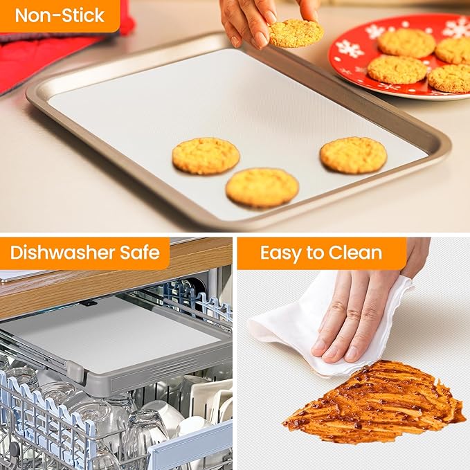 Silicone Baking Mat Roll-Customizable Silicone Mat for Baking- Heat Resistant Silicone Macaron Baking Mat for Cookie Bread Pizza, Reusable& Dishwasher Safe