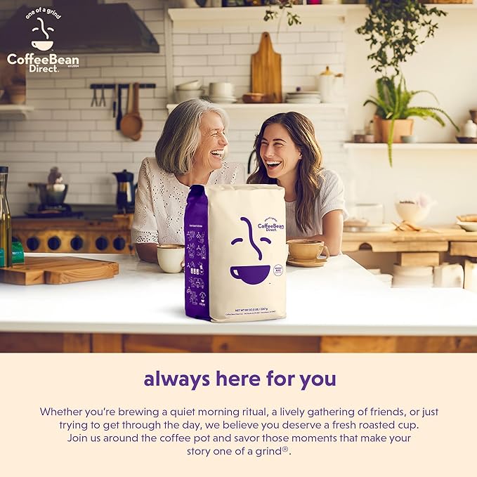 Coffee Bean Direct Ethiopian Yirgacheffe, Whole Bean Coffee, Light Roast, 2.5 Pound Bag (Pack of 1)