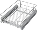 Pull Out Cabinet Organizer 11" W X 17" D, Slide Out Drawers For Kitchen Organizers and Storage, Pull Out Drawers For Cabinets Capacity Heavy Duty Caddy, Cabinet Shelves Chrome-Plated, Bathroom Pantry