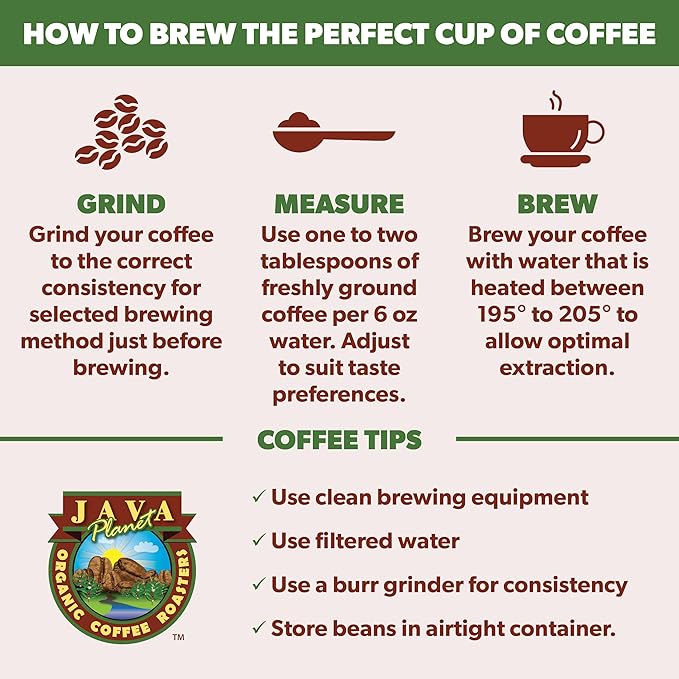 Low Acid Organic Coffee – Whole Bean, Mold-Free & Stomach Friendly by Java Planet, Peruvian Single Origin Decaf Coffee, Medium Dark Roast, Water Process, Smooth Full Flavored, 1LB Bag