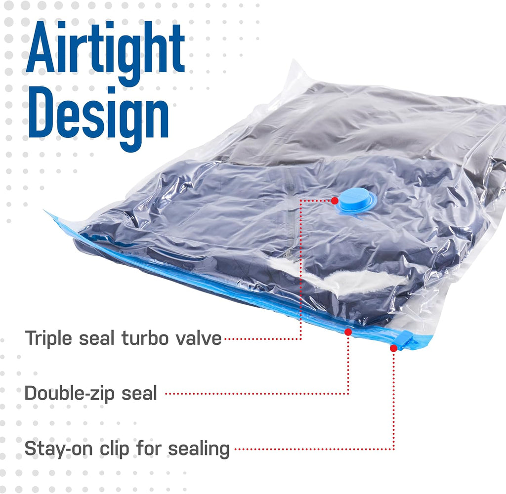Spacesaver 6-Pack Vacuum Storage Bags with Hand Pump – S/M/L Variety Set