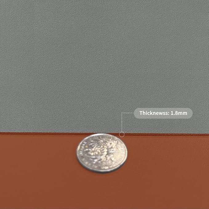 Leather Table Pad,1.8mm Thick,40x72 Inch,Dining Table Pad,Table Pads for Dining Room Table Rectangular,Dining Room Table Cover,Dining Table Cover(Brown+Gray,40x72)