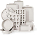 Country Kitchen Nonstick Stackable Bakeware Set - Heavy Duty, Durable, Easy Release Baking Set, Cream, 10 Pcs