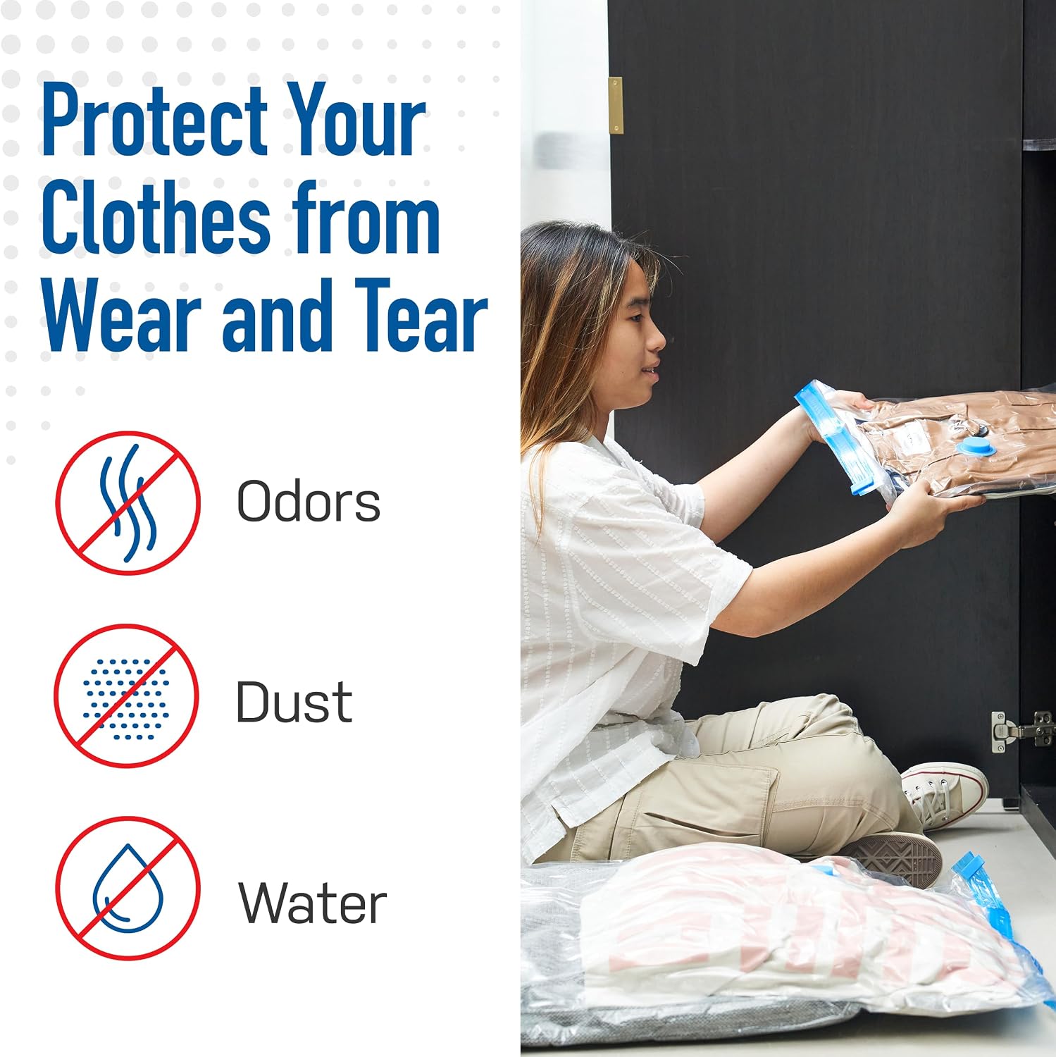 Spacesaver 6-Pack Vacuum Storage Bags with Hand Pump – S/M/L Variety Set