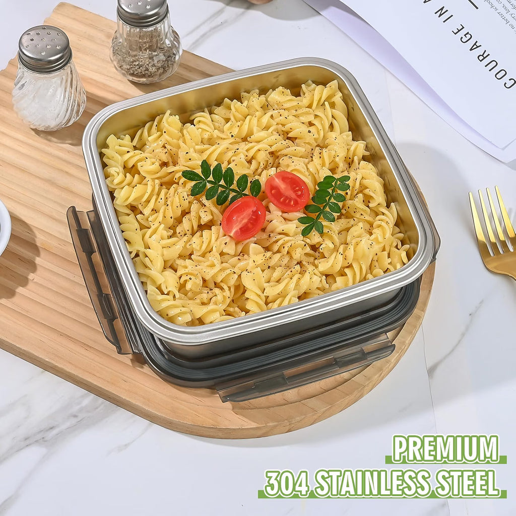 CLWVPCOT 4-Pack 40oz Stainless Steel Food Containers with Airtight Lids – Green