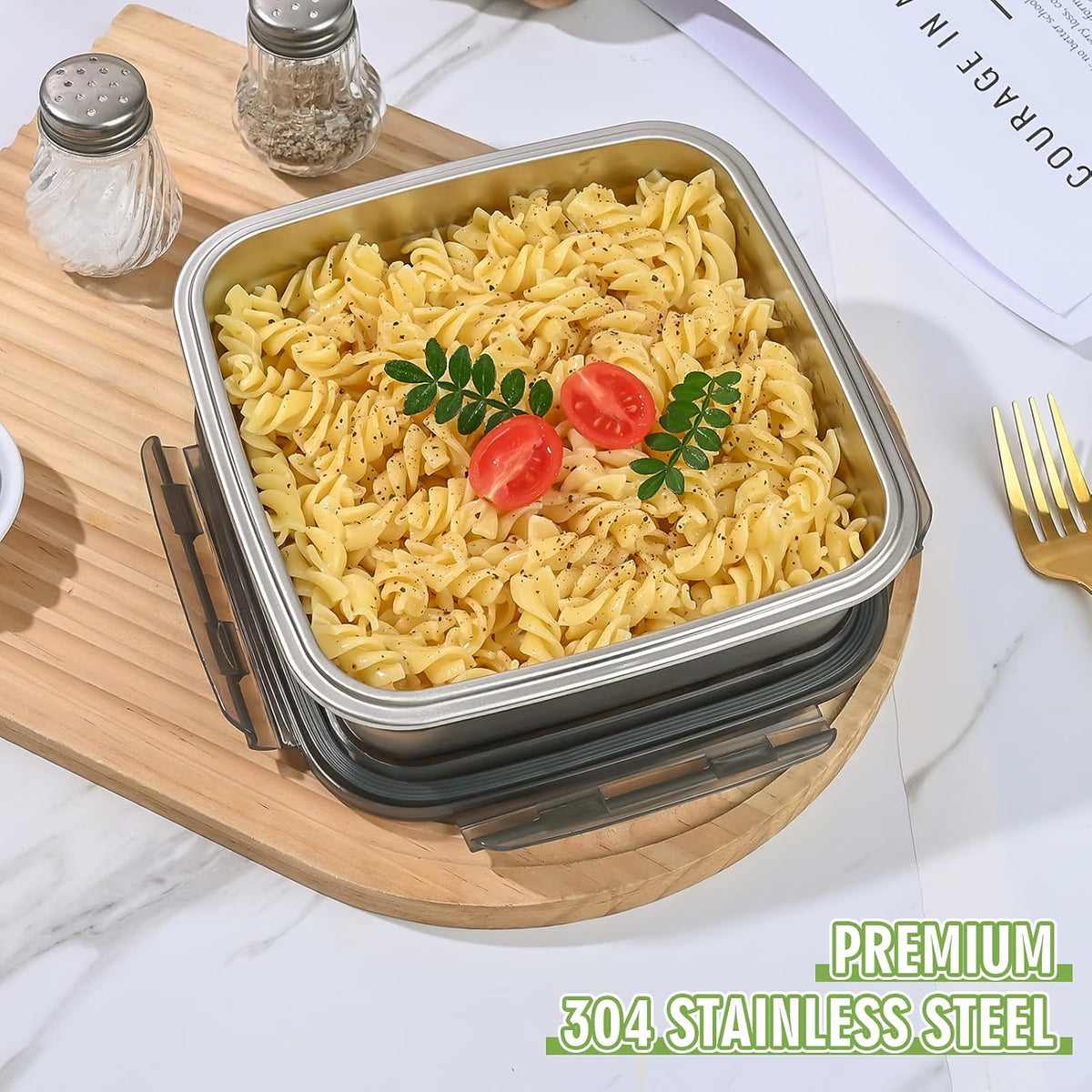 CLWVPCOT 4-Pack 40oz Stainless Steel Food Containers with Airtight Lids – Green