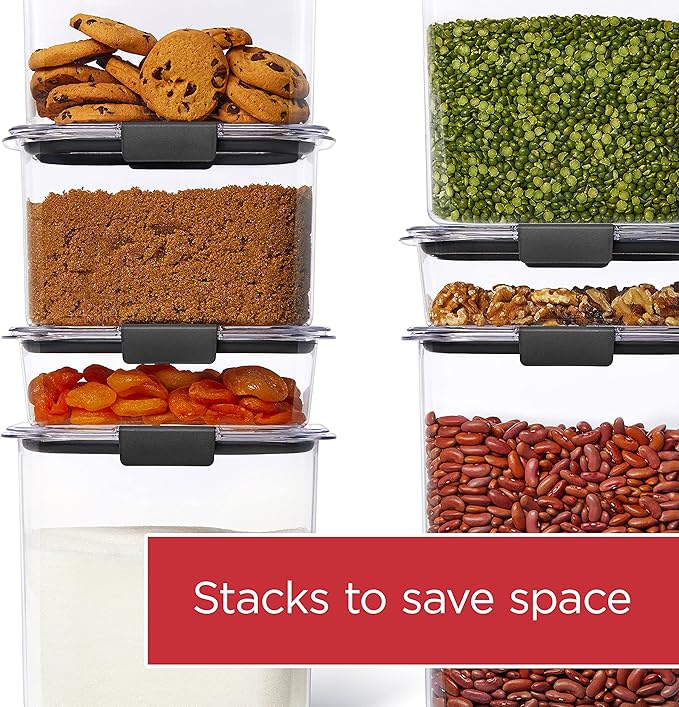 Rubbermaid Brilliance Pantry Airtight Food Storage Container, BPA-Free 7.8 Cup, Ideal for Brown Sugar - Efficient, Leak-Proof and Dishwasher-safe
