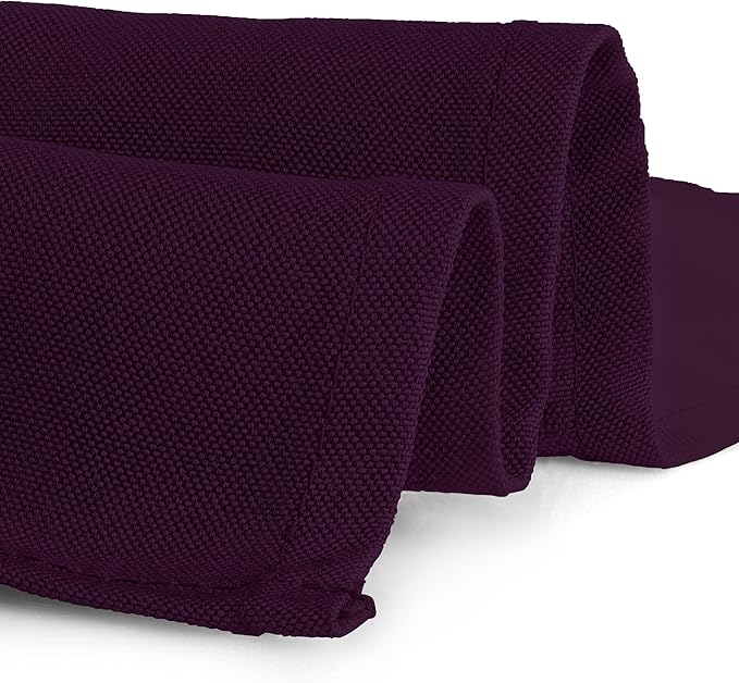Gee Di Moda Rectangle Tablecloth - 90 x 132 Inch Eggplant - Heavy Duty Washable Polyester - 6 Ft Buffet Table, Holiday Party, Wedding & Baby Shower