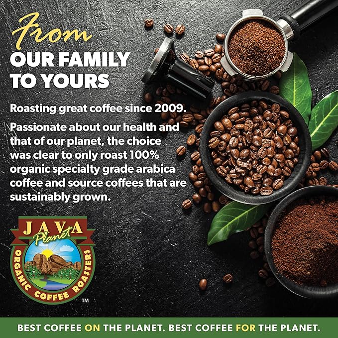 Low Acid Organic Coffee – Whole Bean, Mold-Free & Stomach Friendly by Java Planet, Peruvian Single Origin Coffee, Medium Dark Roast, Smooth Full Flavored, Smithsonian Bird Friendly, 1LB Bag